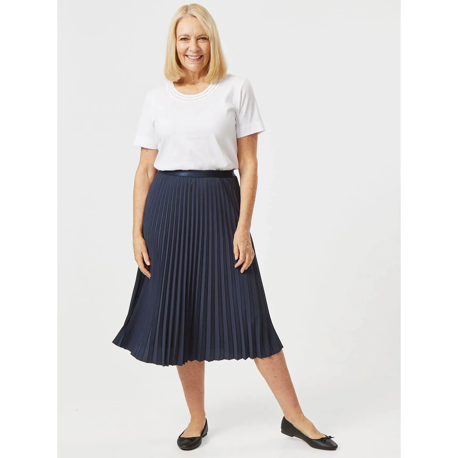 Pleated Solid Skirt