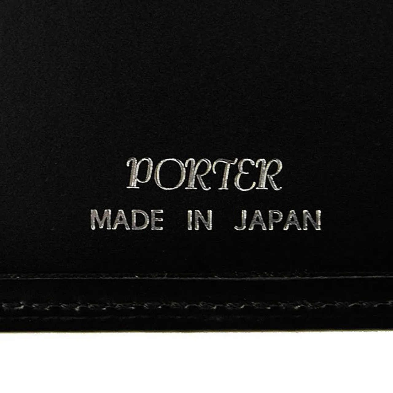 Porter-Yoshida & Co. PS LEATHER WALLET PASSPORT CASE (GLASS LEATHER Ver.) - BLACK x ORANGE