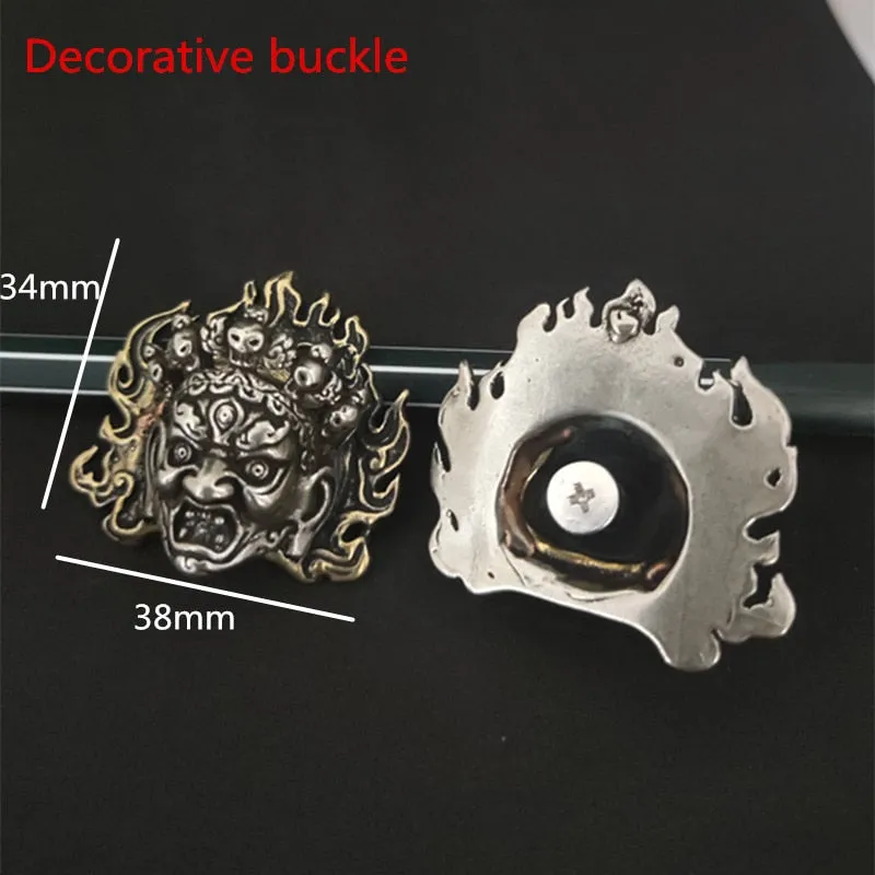 Punk Men's Brass Solid Oval Skull Craft Eco Friendly Belt Buckle