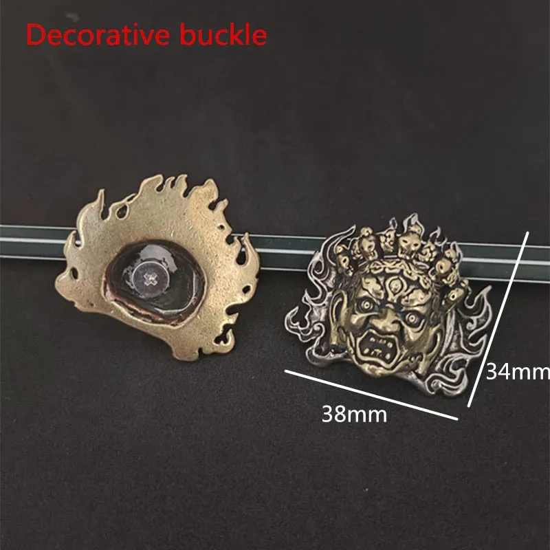 Punk Men's Brass Solid Oval Skull Craft Eco Friendly Belt Buckle