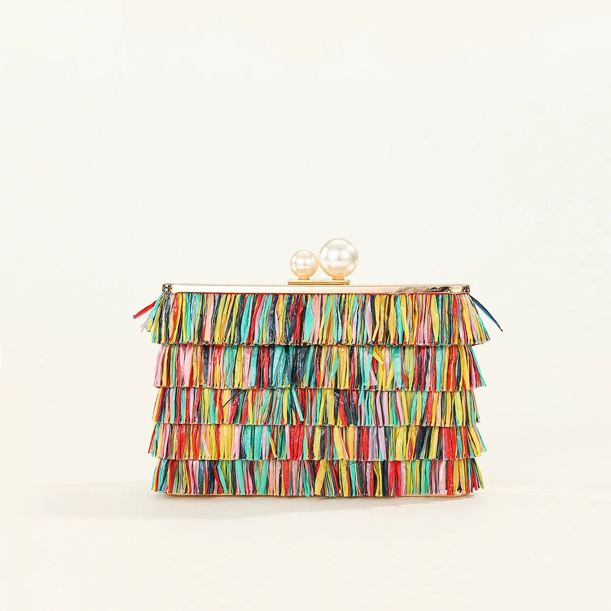 Rainbow Fringe Clutch