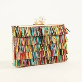 Rainbow Fringe Clutch