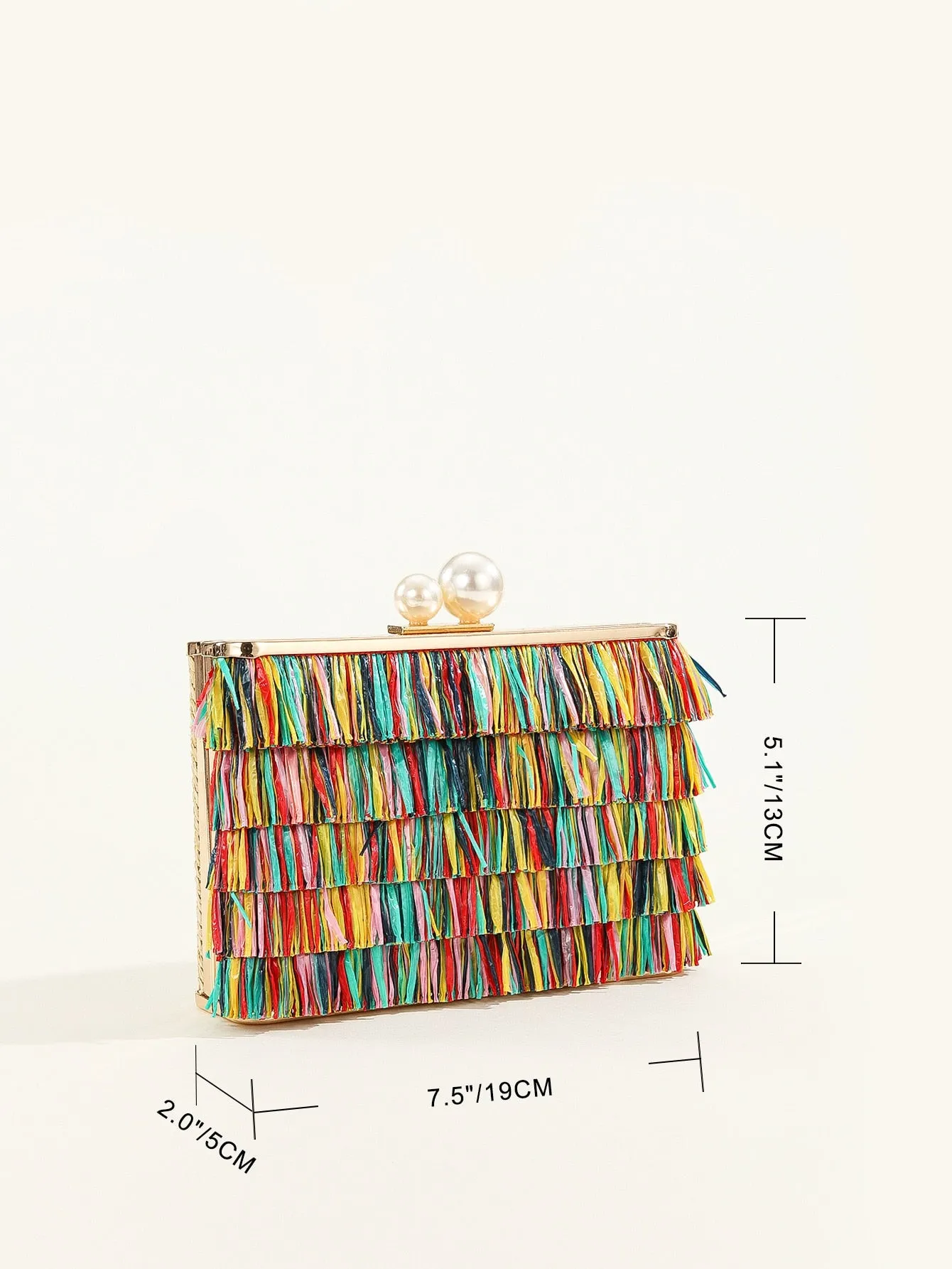 Rainbow Fringe Clutch