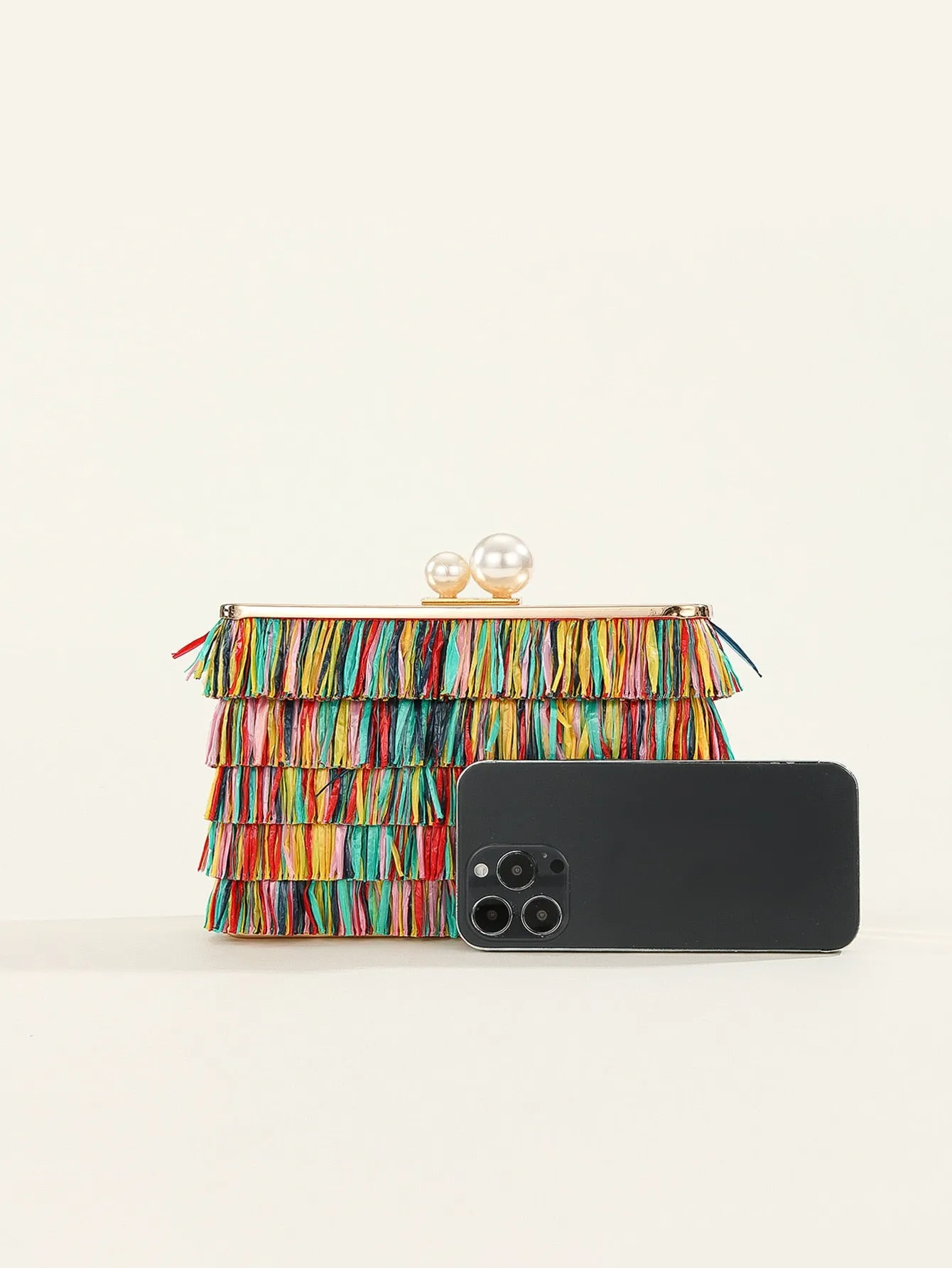 Rainbow Fringe Clutch