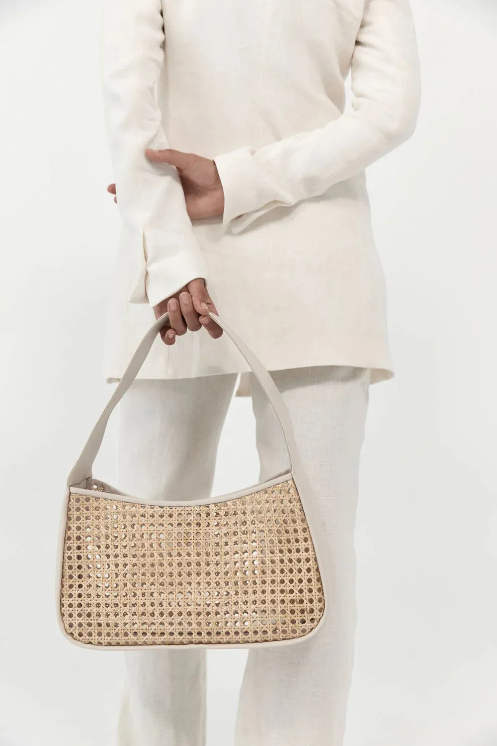 Rattan Basket Bag - Ecru