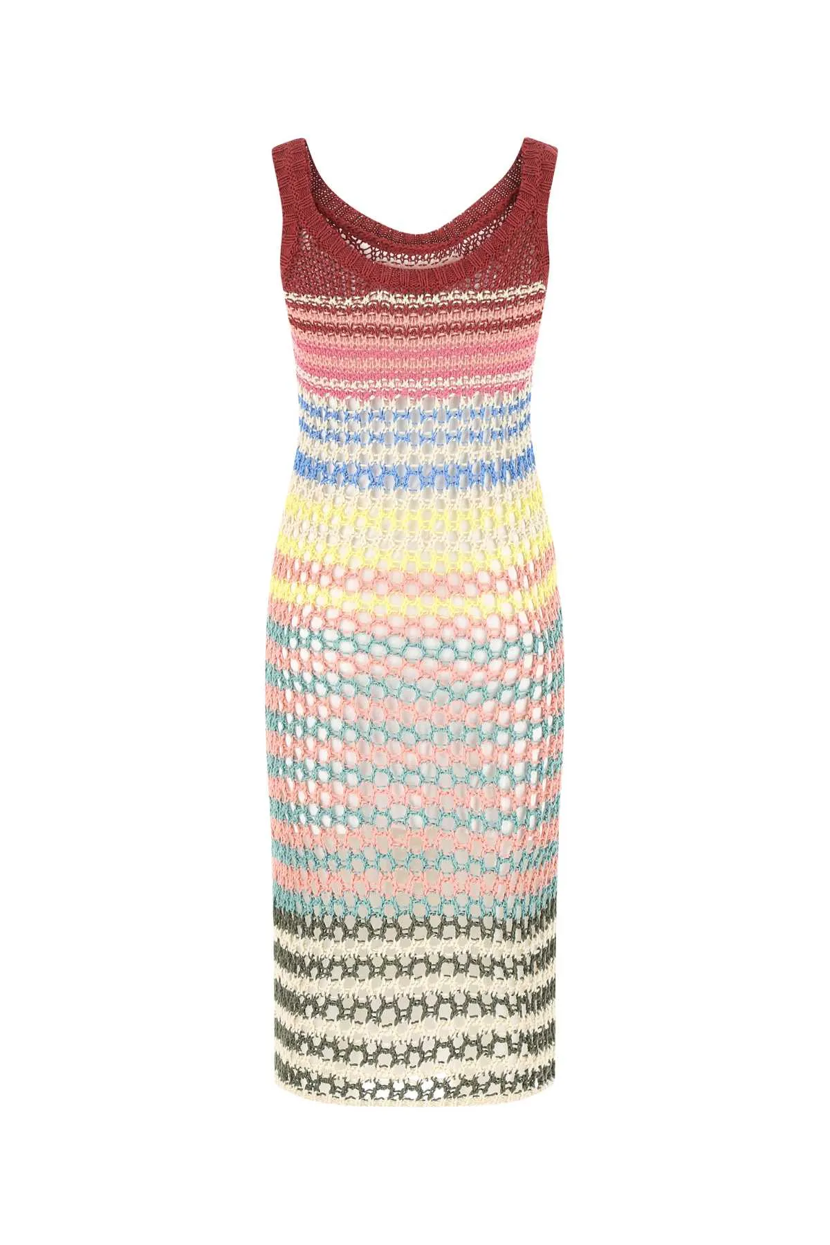 REDValentino Striped Sleeveless Midi Dress