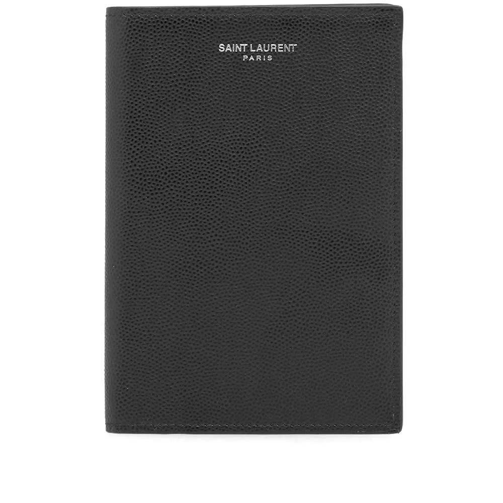 Saint Laurent Grain Passport HolderBlack