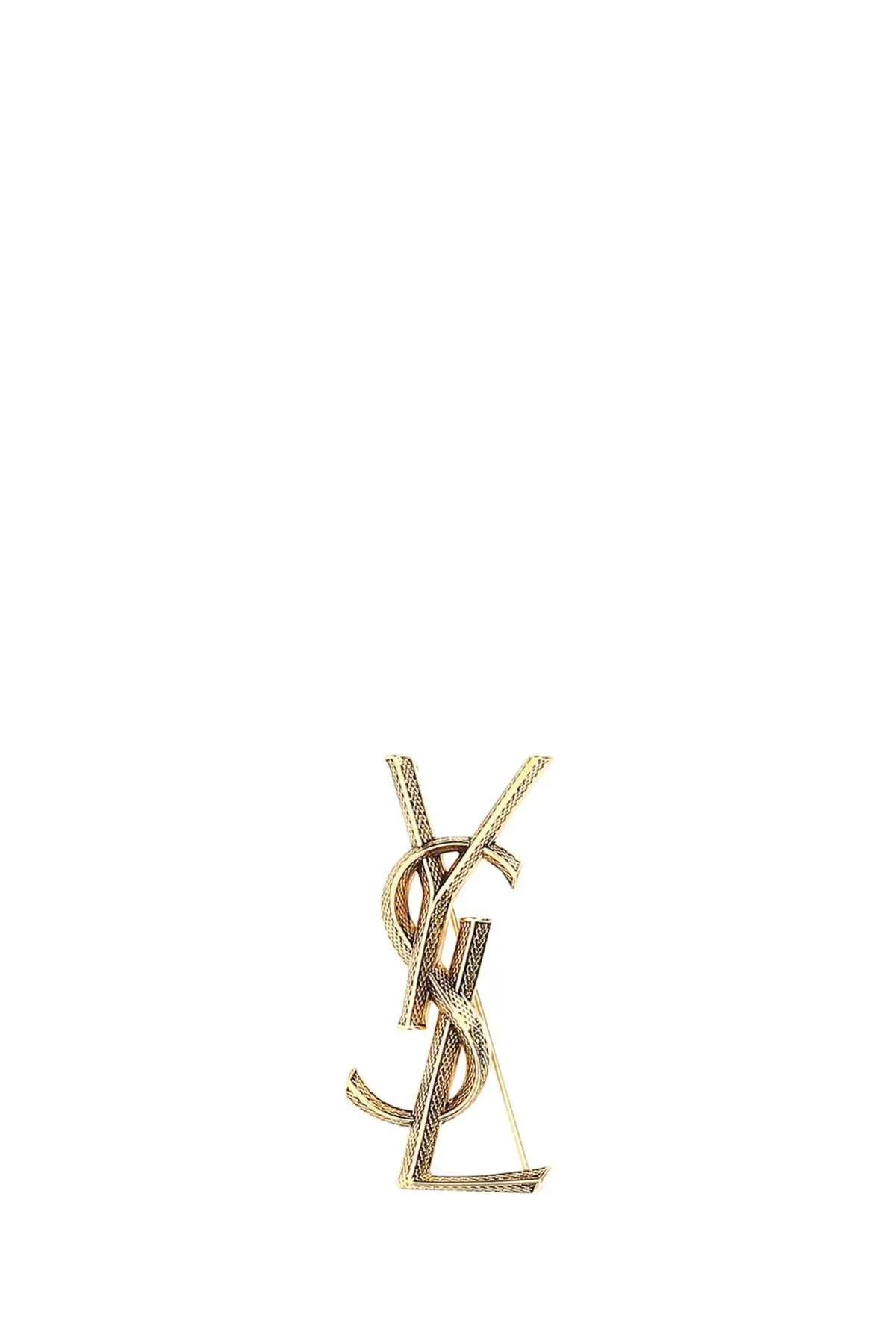 Saint Laurent Logo Plaque Brooch