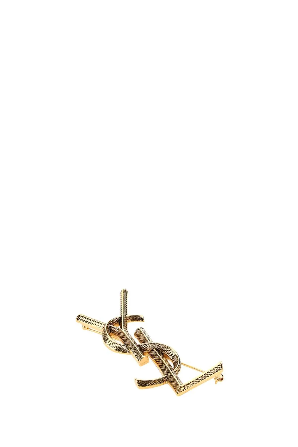 Saint Laurent Logo Plaque Brooch