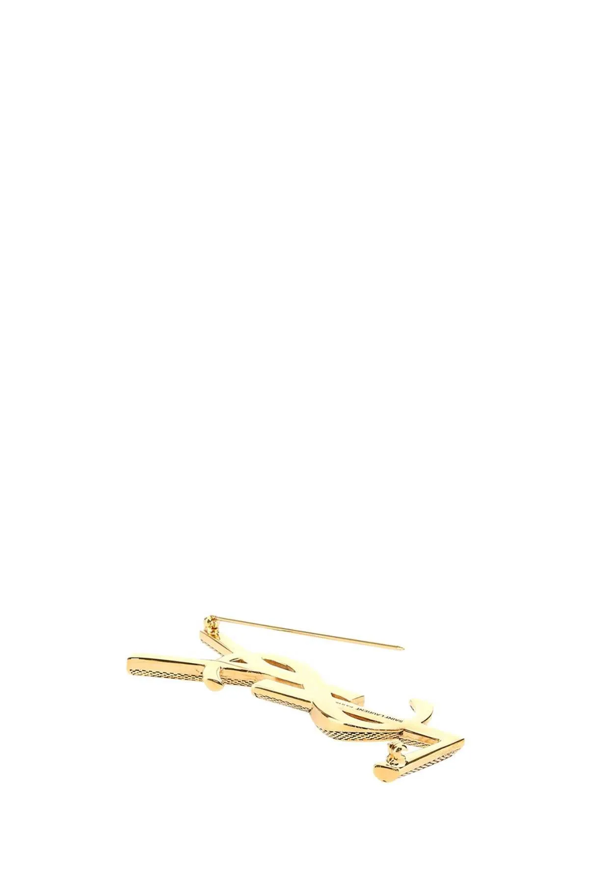 Saint Laurent Logo Plaque Brooch