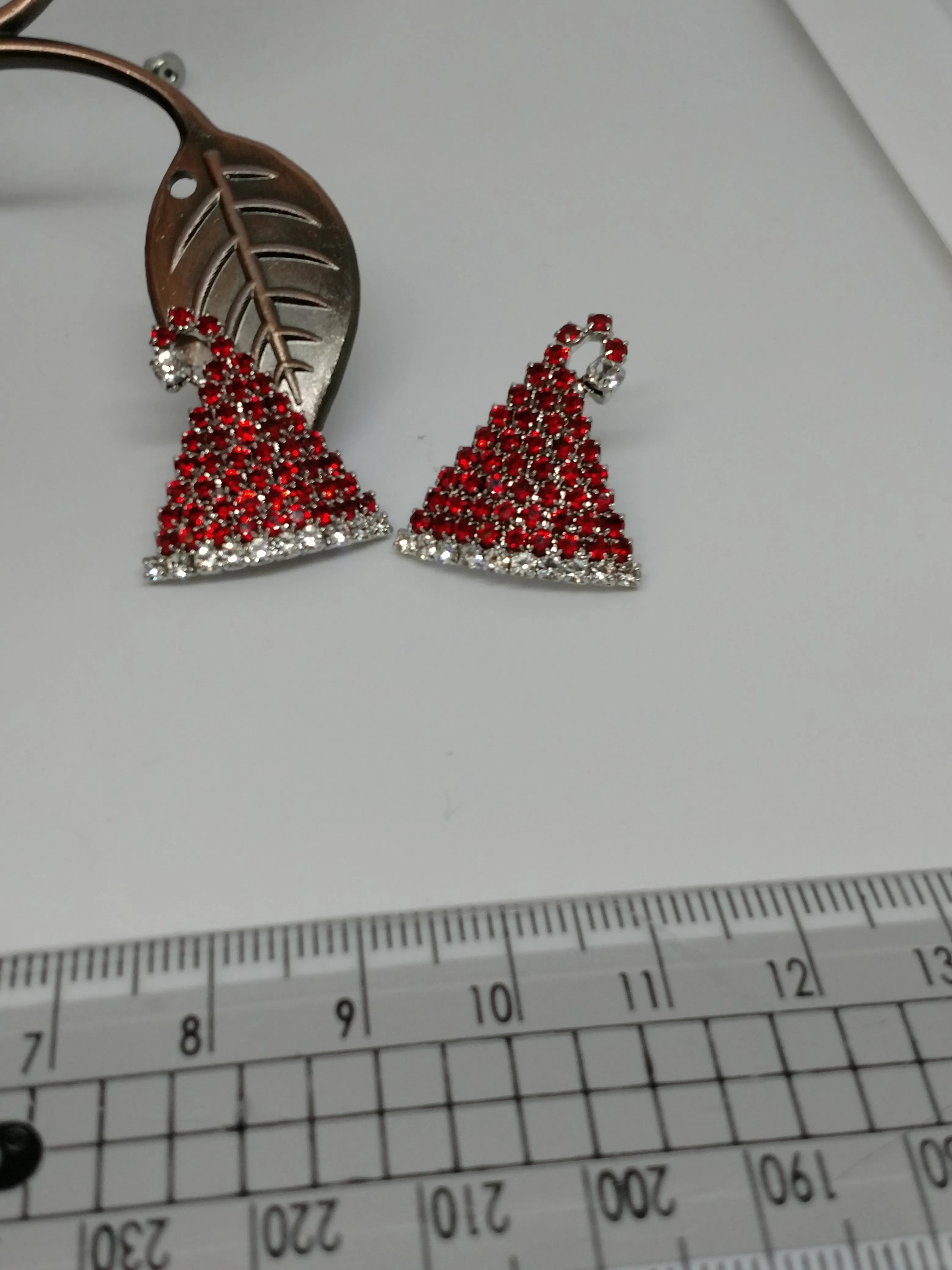 Santa claus hat stud earrings