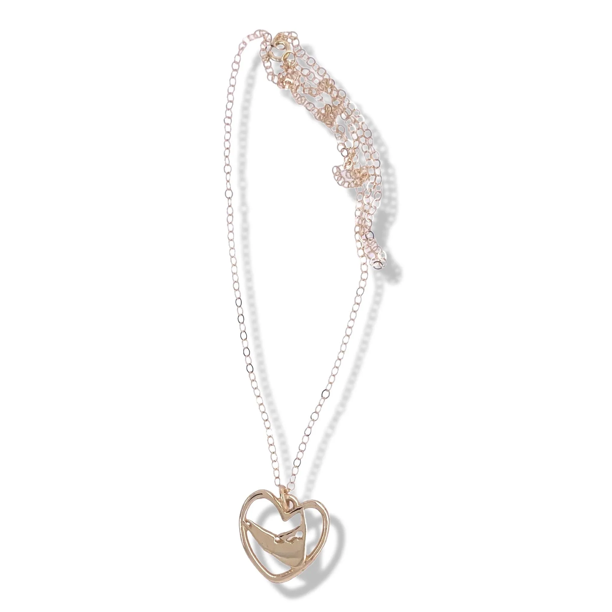 SCONSET NANTUCKET HEART NECKLACE IN 14K GOLD 