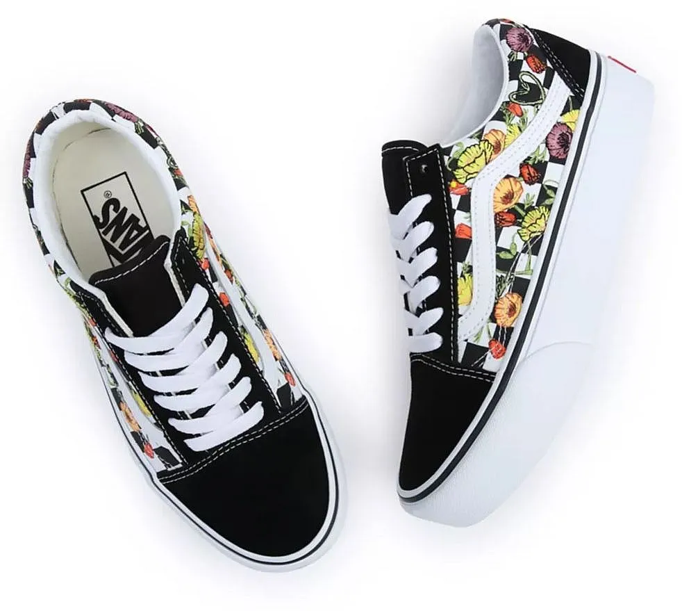 shoes Vans Old Skool Platform - Poppy Checkerboard Black/Multi