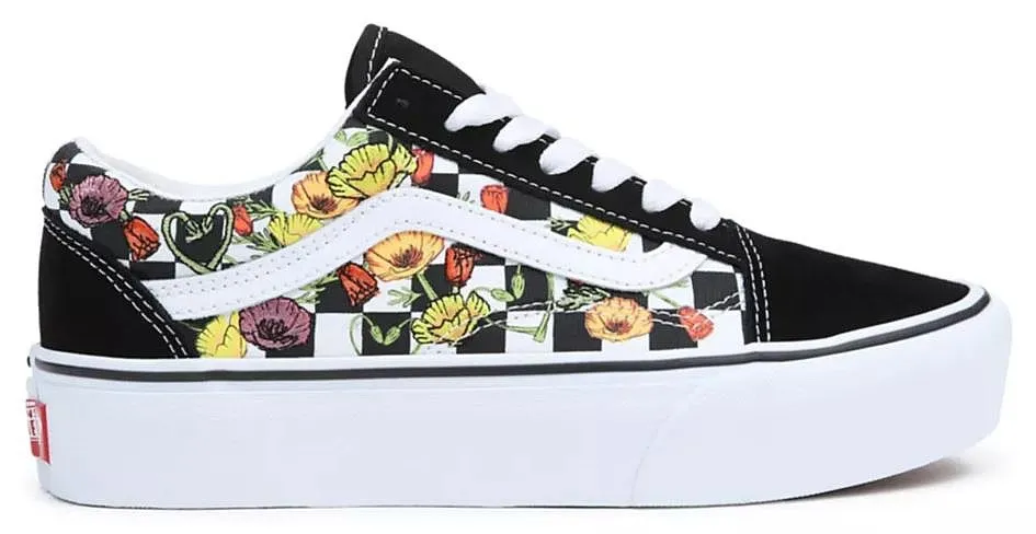 shoes Vans Old Skool Platform - Poppy Checkerboard Black/Multi