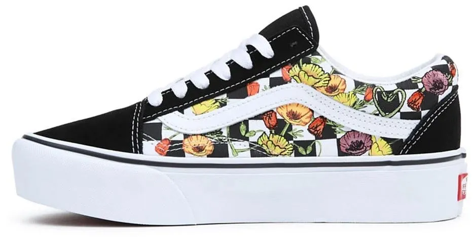 shoes Vans Old Skool Platform - Poppy Checkerboard Black/Multi