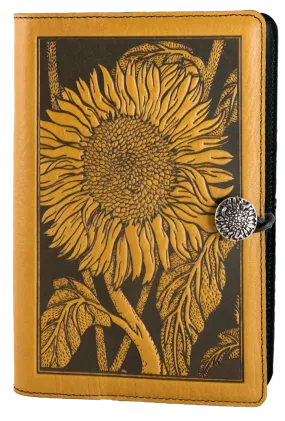 Small Leather Journal -  Sunflower in Marigold