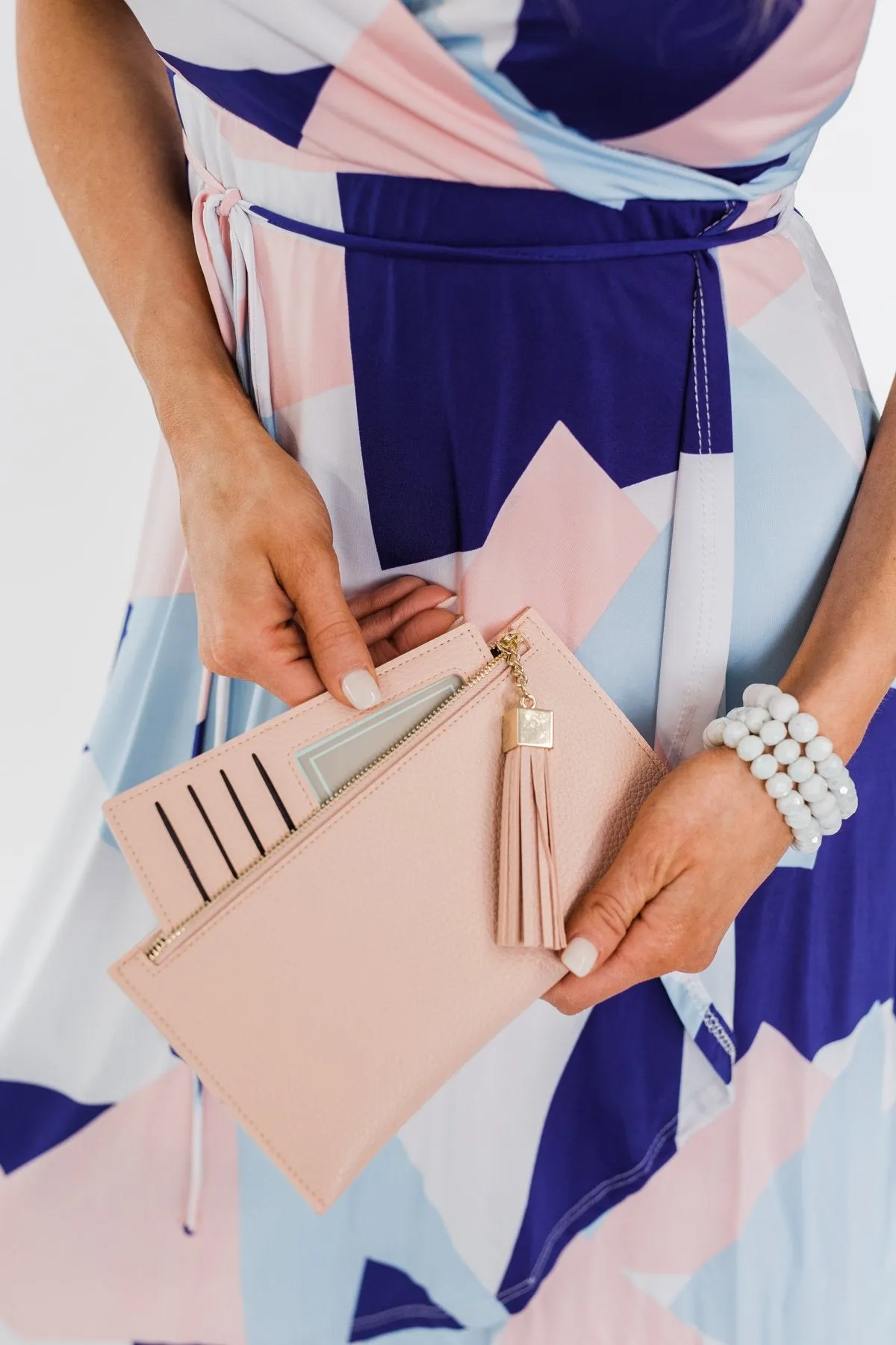 Tassel Clutch- Light Blush