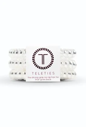 TELETIES Small Hair Ties - Crystal Clear