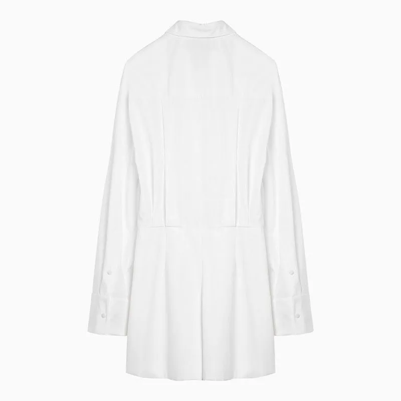 VALENTINO Elegant White Cotton Shirt-Style Romper