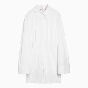 VALENTINO Elegant White Cotton Shirt-Style Romper