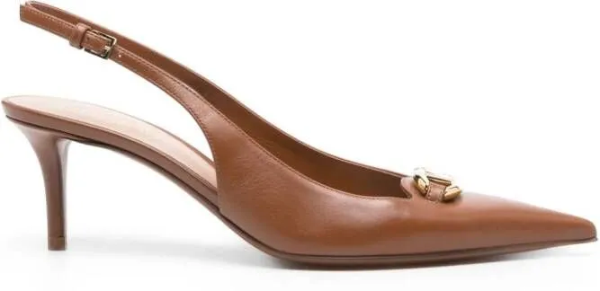 Valentino Garavani Bold Edition VLogo 70mm leather pumps Brown