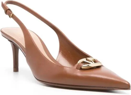 Valentino Garavani Bold Edition VLogo 70mm leather pumps Brown