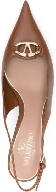 Valentino Garavani Bold Edition VLogo 70mm leather pumps Brown