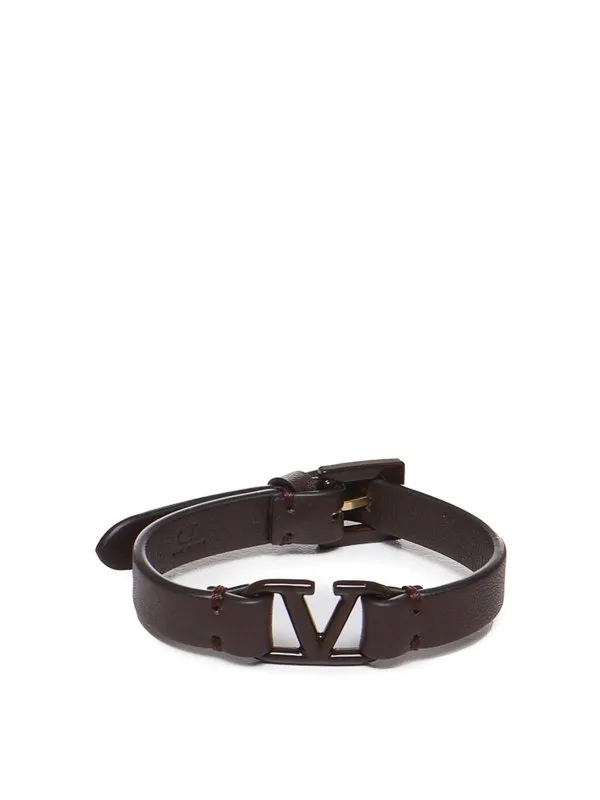 Valentino Garavani Calfskin vlogo bracelet