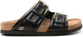 Valentino Garavani Fussfriend double-strap leather slides Black