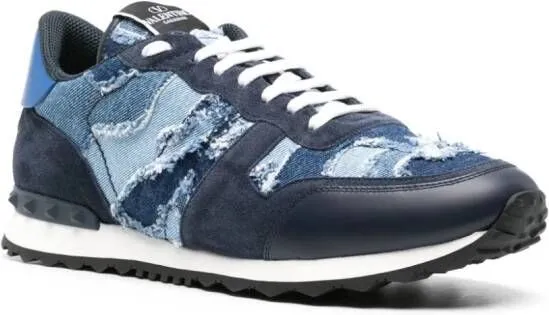 Valentino Garavani Rockrunner Camouflage denim sneakers Blue