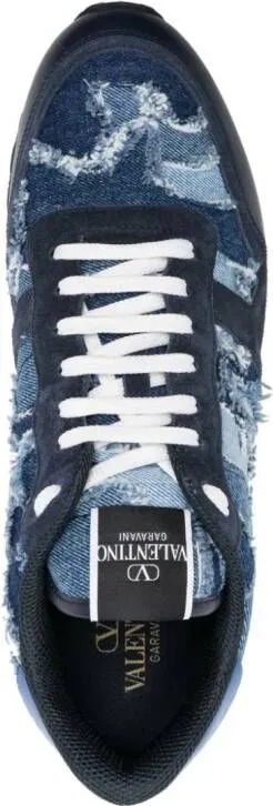 Valentino Garavani Rockrunner Camouflage denim sneakers Blue