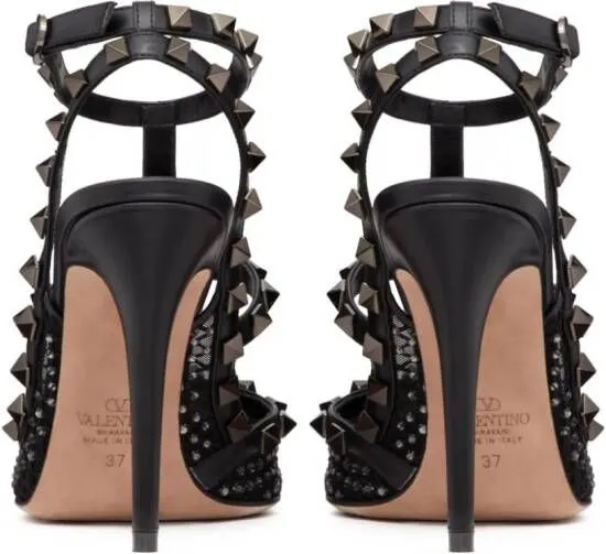 Valentino Garavani Rockstud 100mm rhinestone-embellished pumps Black