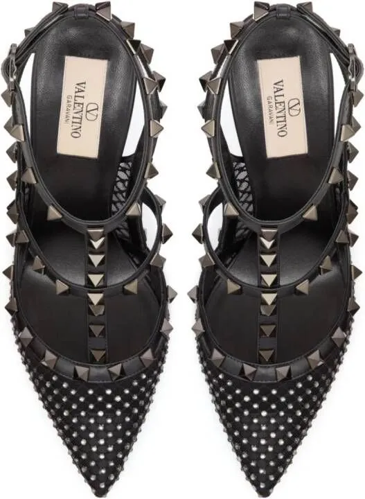 Valentino Garavani Rockstud 100mm rhinestone-embellished pumps Black