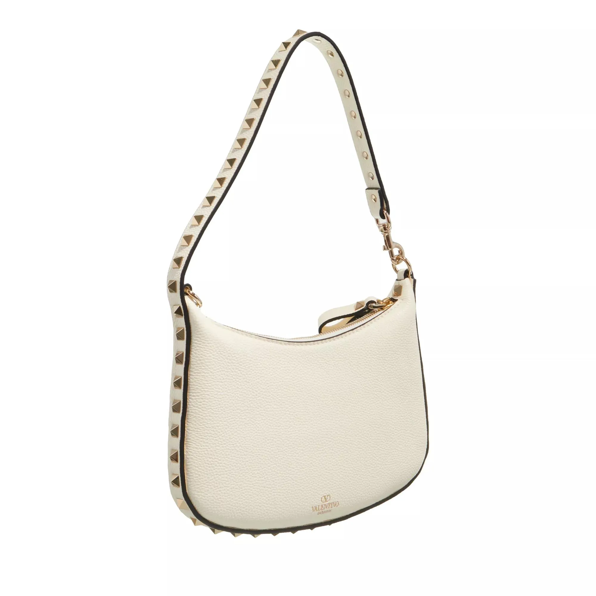 Valentino Garavani  Rockstud Mini Hobo Bag Ivory