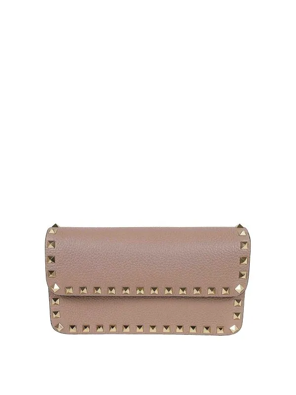 Valentino Garavani Wallet W/Strap Rockstud Platinum Studs