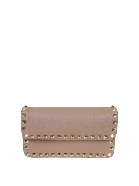 Valentino Garavani Wallet W/Strap Rockstud Platinum Studs