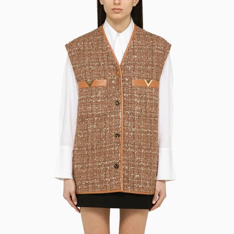 VALENTINO Golden Button Lambskin Vest