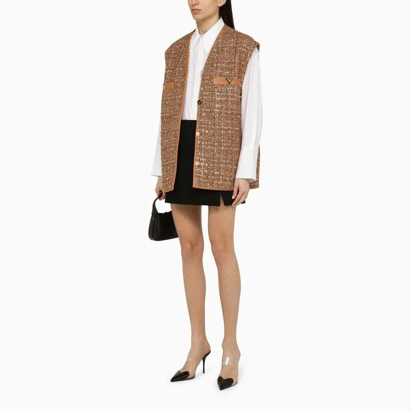 VALENTINO Golden Button Lambskin Vest