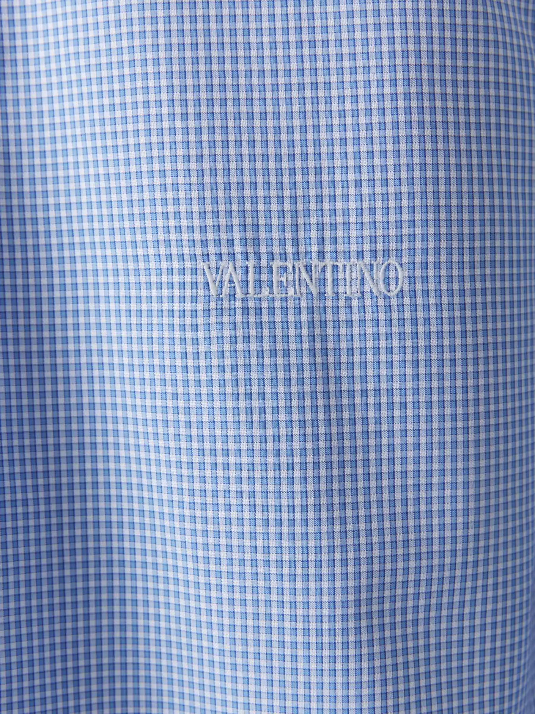 Valentino Logo Embroidered Checked Shirt