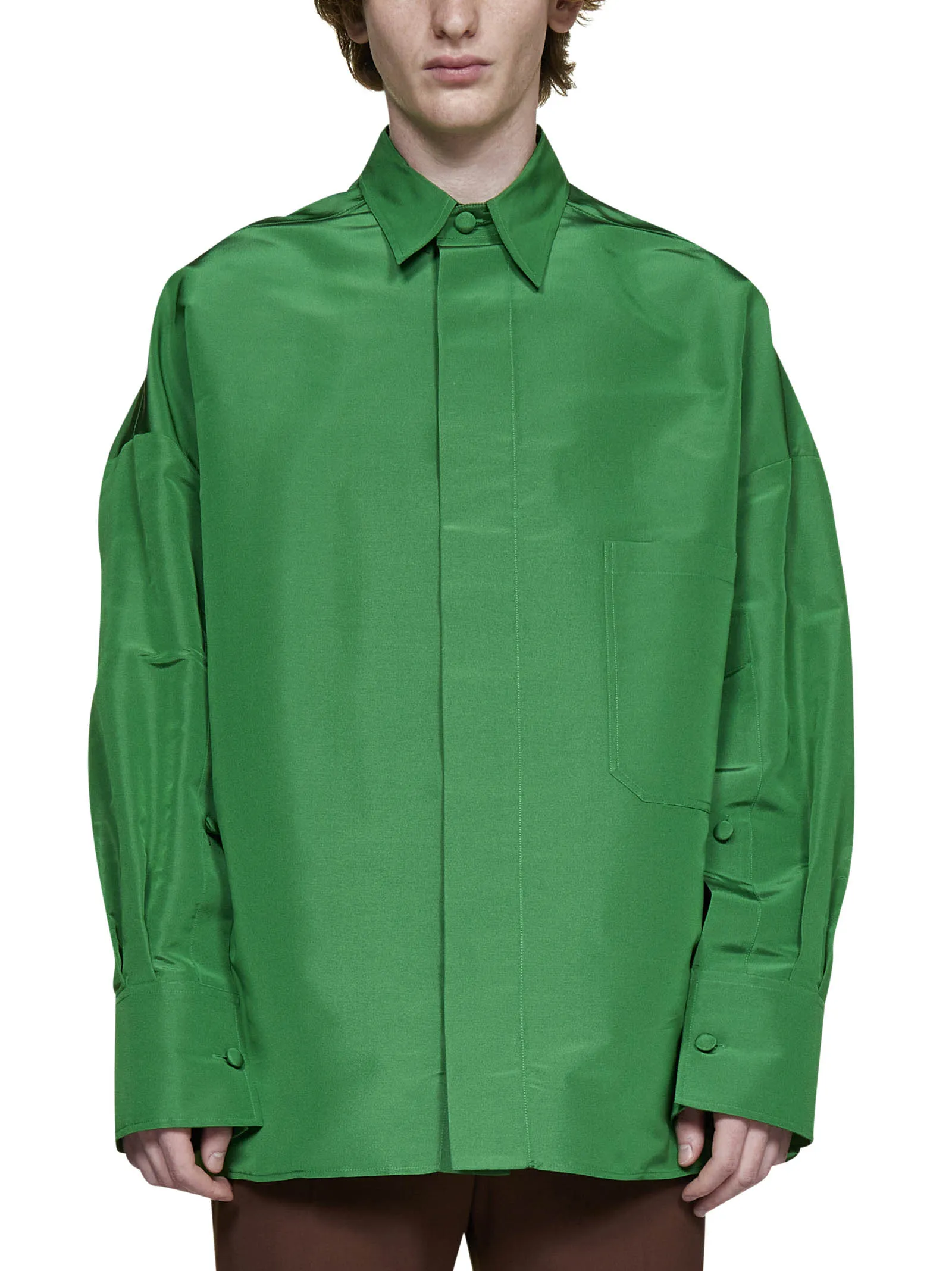 Valentino Long-Sleeved Satin Shirt