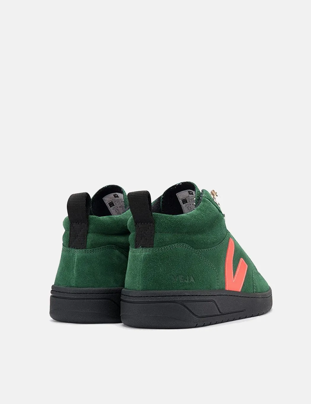 Veja Roraima Suede Trainers - Cypress/Orange Fluo