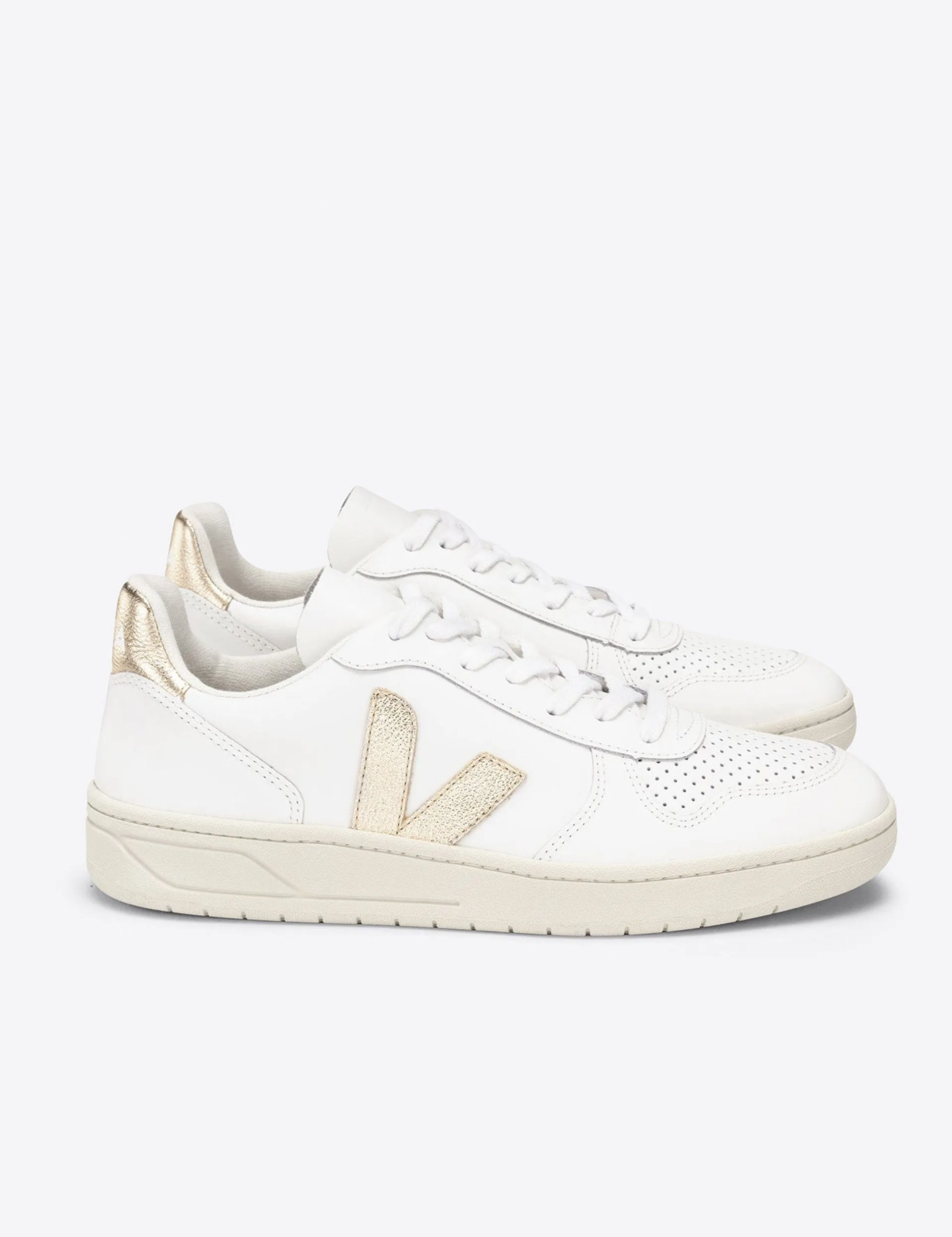 Veja V-10 Leather - White Platine