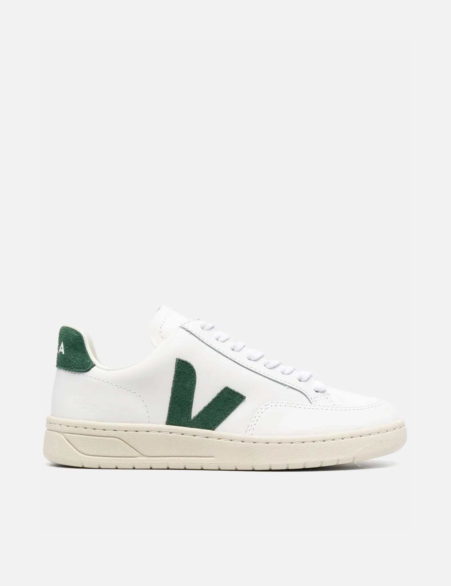 Veja V-12 Leather Trainers - Extra White/Cypress