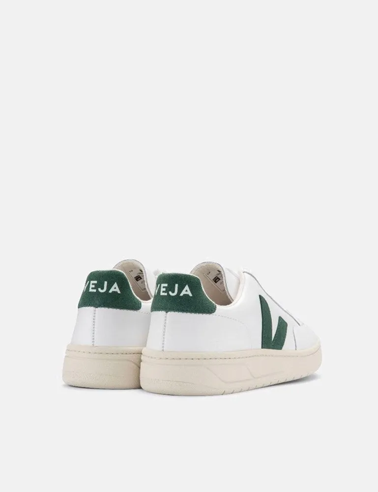 Veja V-12 Leather Trainers - Extra White/Cypress