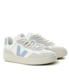 Veja V-90 Leather White Steel Trainers