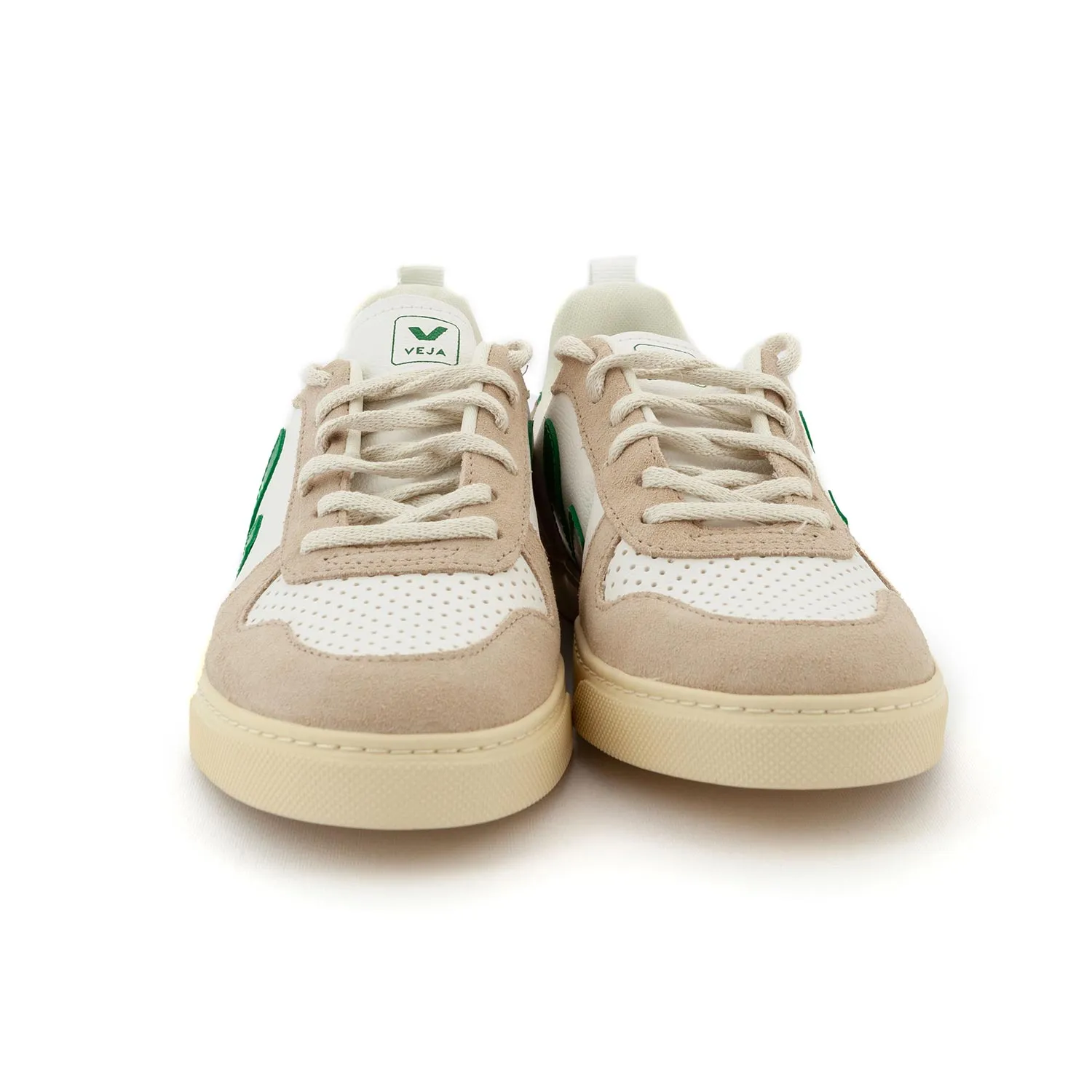 Veja V10 Unisex Almond And Green Sneakers For Kids And Teens