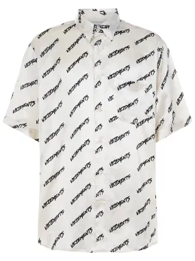 Vetements All-Over Logo Printed Short-Sleeved Shirt