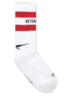 Vetements X Reebok Logo Intarsia Ribbed Socks