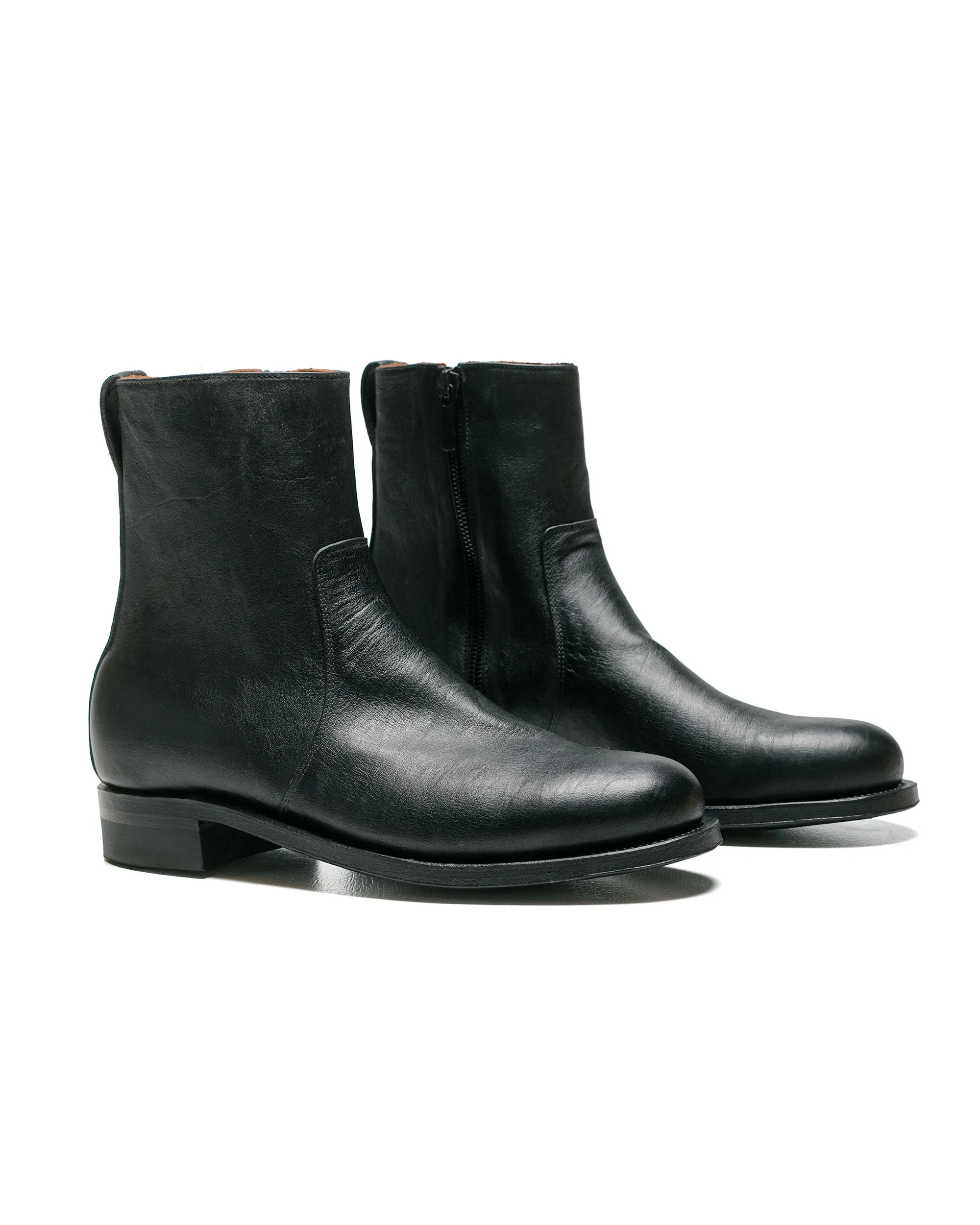 Viberg 2030CH Side Zip Boot Nero Washed Kangaroo