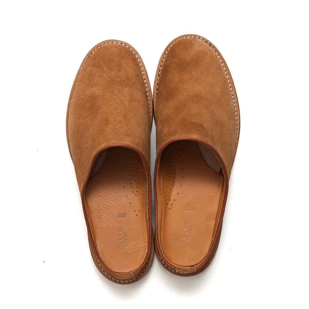 Viberg Mule Slipper Anise Calf Suede